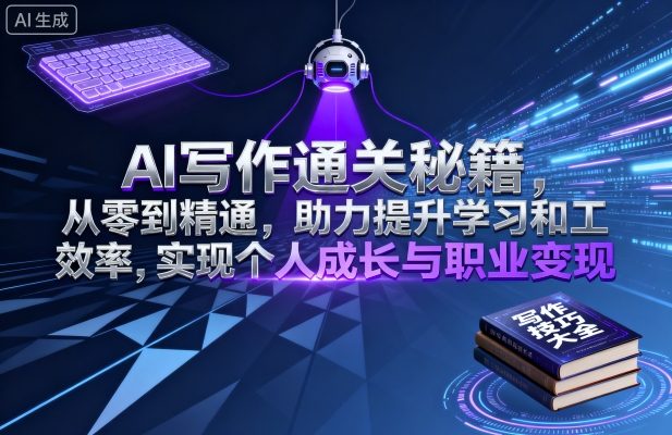 AI写作通关秘籍,从零到精通,助力提升学习和工作效率,实现个人成长与职业变现-网创资源地