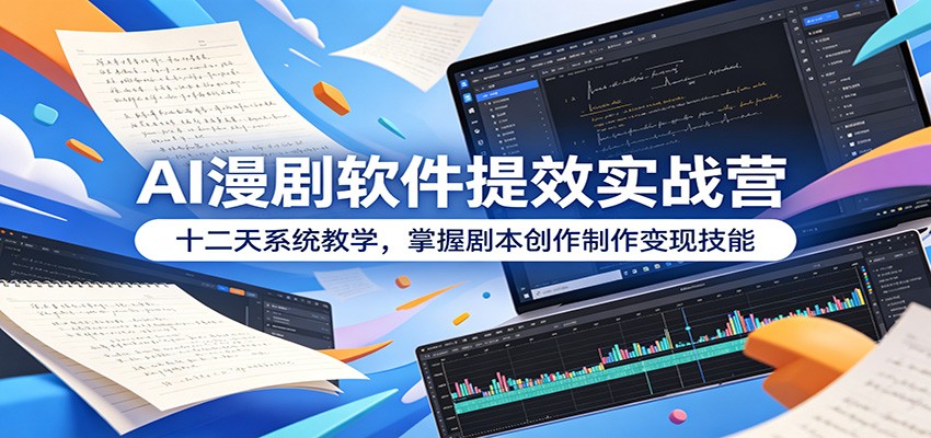 AI漫剧软件提效实战营:十二天系统教学,掌握剧本创作制作变现技能-网创资源地
