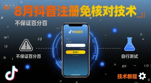 8月抖音注册免核对技术，不保证百分百，自测-网创资源地