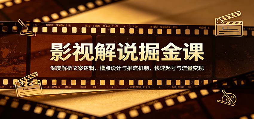 影视解说掘金课:深度解析文案逻辑、槽点设计与推流机制,快速起号与流量变现-网创资源地