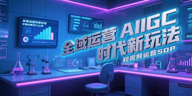 全域运营AIGC时代新玩法,文案封面设计公式,短视频运营SOP-网创资源地