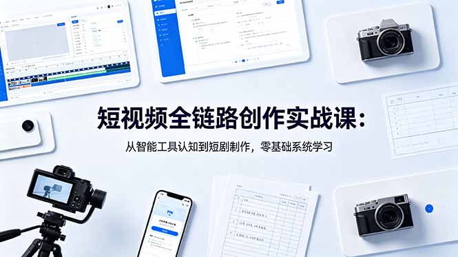短视频全链路创作实战课:从智能工具认知到短剧制作,零基础系统学习-网创资源地