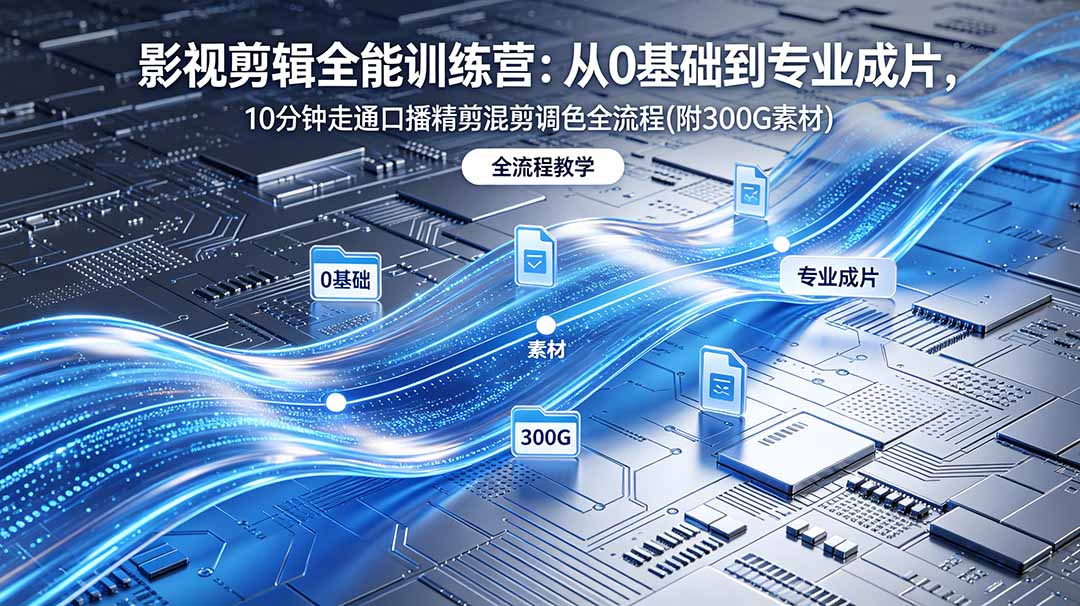 2026影视剪辑全能实战课|0基础到专业成片,全流程教学,高清带300G素材-网创资源地