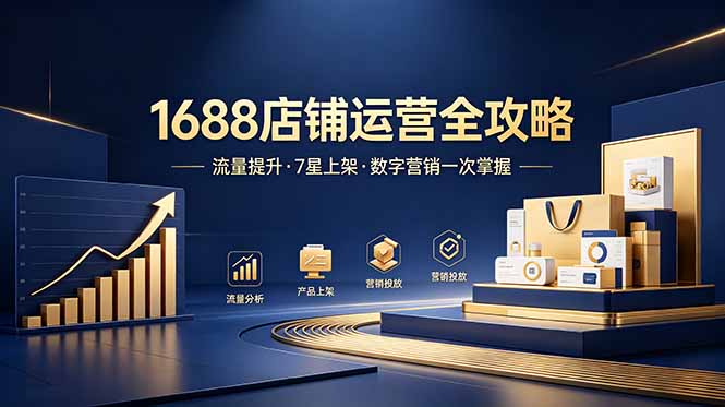1688店铺没流量?产品上架不到7星?数字营销不会投?全套运营技能一次学(更新6月-网创资源地