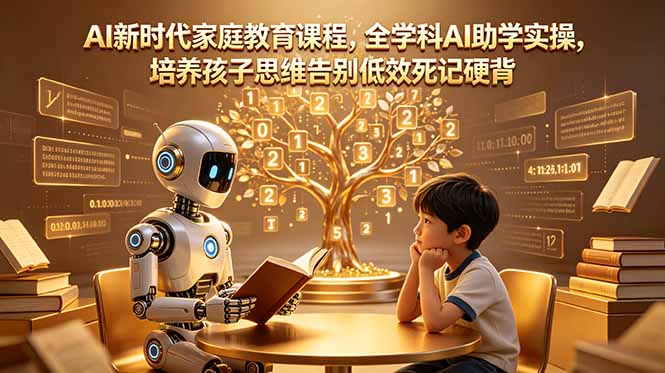 AI新时代家庭教育课程，全学科AI助学实操，培养孩子思维告别低效死记硬背-网创资源地