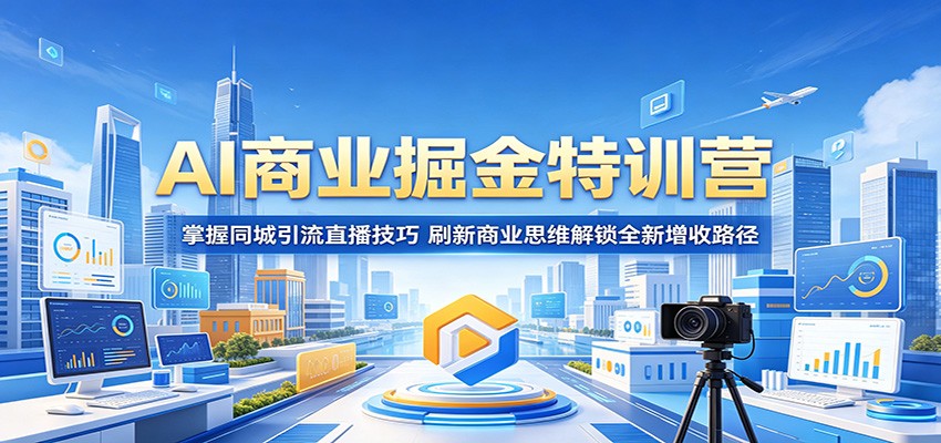 AI商业掘金特训营：掌握同城引流直播技巧，刷新商业思维解锁全新增收路径-网创资源地