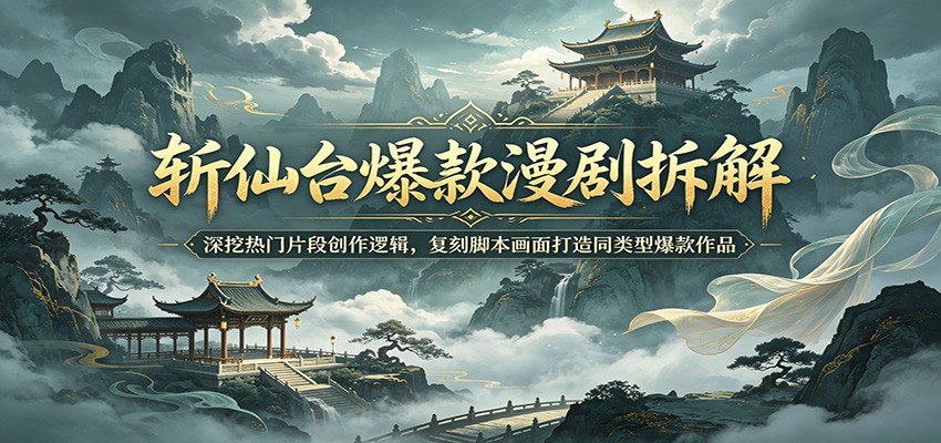斩仙台爆款漫剧拆解:深挖热门片段创作逻辑,复刻脚本画面打造同类型爆款作品-网创资源地