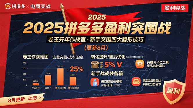 2025拼多多盈利突围战:卷王开年作战室,新手突围四大隐形技巧(更新8月-网创资源地