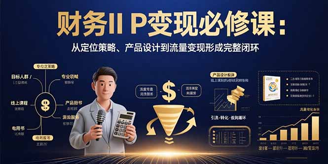 财务IP变现必修课:从定位策略、产品设计到流量变现形成完整闭环-网创资源地