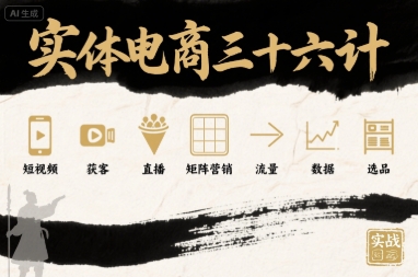 实体电商三十六计,短视频-获客-直播-矩阵营销-流量-数据-选品-网创资源地