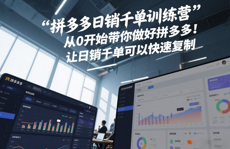 拼多多日销千单训练营,从0开始带你做好拼多多,让日销千单可以快速复制(更新26年5月)-网创资源地