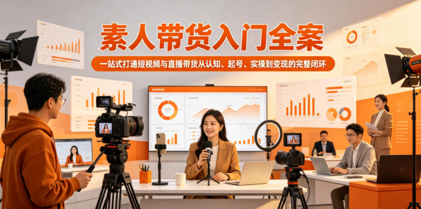 素人带货入门全案,一站式打通短视频与直播带货从认知、起号、实操到变现的完整闭环-网创资源地