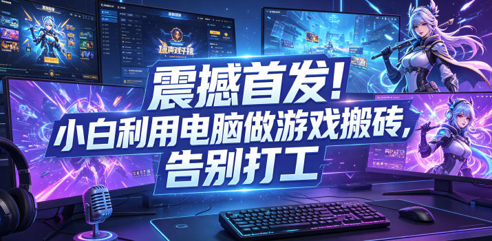 震撼首发！小白利用电脑做游戏搬砖，告别打工【揭秘】-网创资源地