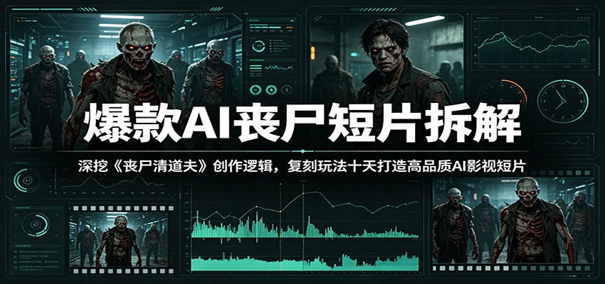 爆款AI丧尸短片拆解：深挖《丧尸清道夫》创作逻辑，复刻玩法快速打造高品质AI影视短片-网创资源地