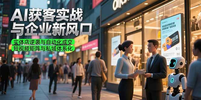 AI获客实战与企业新风口,实体店逆袭与自动化成交 短视频矩阵与私域体系化-网创资源地
