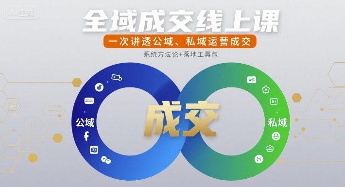 全域成交线上课,一次讲透公域、私域运营成交-网创资源地