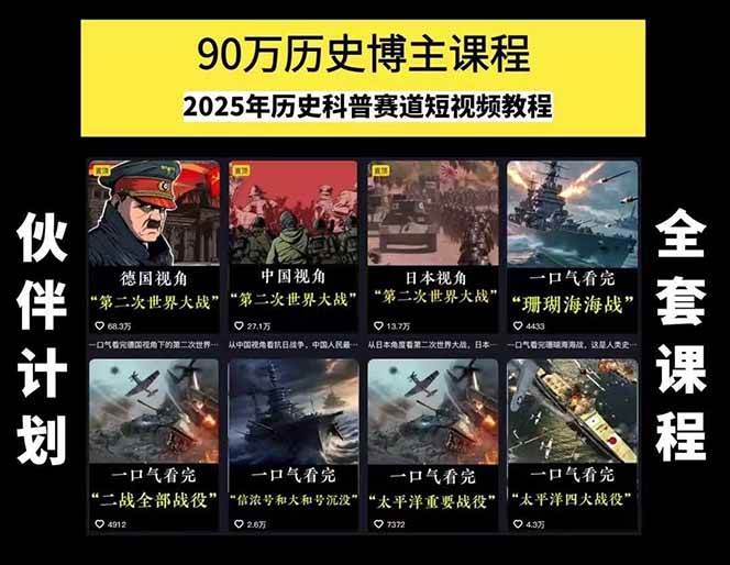 图片[1]-短视频历史赛道实战教程，手机电脑双端剪辑教程和账号运营指南与变现技巧-网创资源地