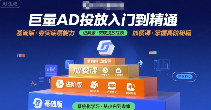 巨量AD投放入门到精通,基础版+进阶版+加餐课-网创资源地