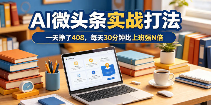 一天挣了408,AI微头条实战打法,每天30分钟比上班强N倍-网创资源地