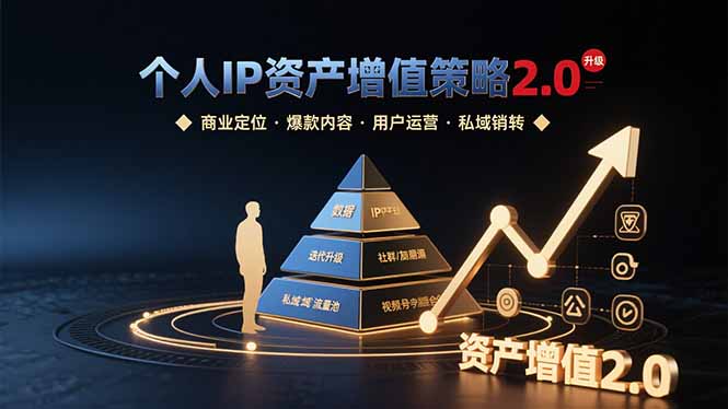 个人IP资产增值策略2.0 拆解商业定位/爆款内容/用户运营/私域销转四大模块-网创资源地