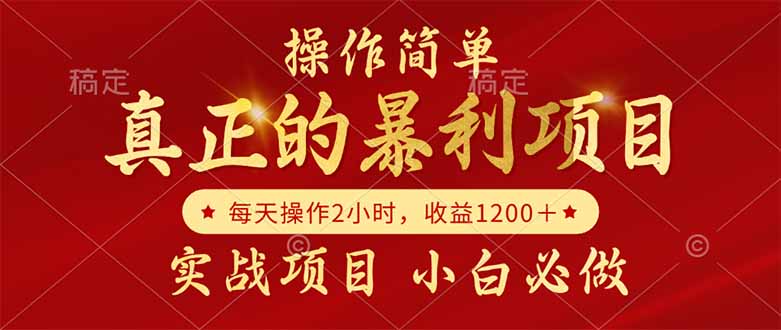 真正的暴利项目,操作简单,每天收益1200+,自己做老板-网创资源地