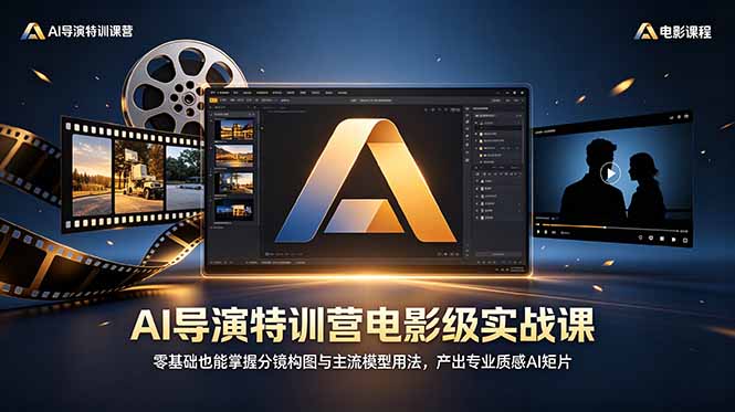 AI导演特训营电影级实战课，零基础也能掌握分镜构图与主流模型用法，产出专业质感AI短片-网创资源地