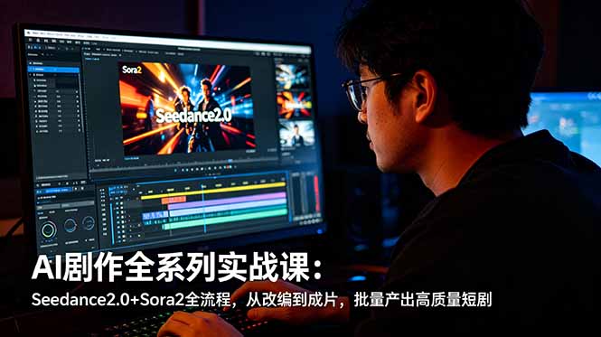 AI剧作全系列实战课:Seedance2.0+Sora2全流程,从改编到成片,批量产出高质量短剧-网创资源地