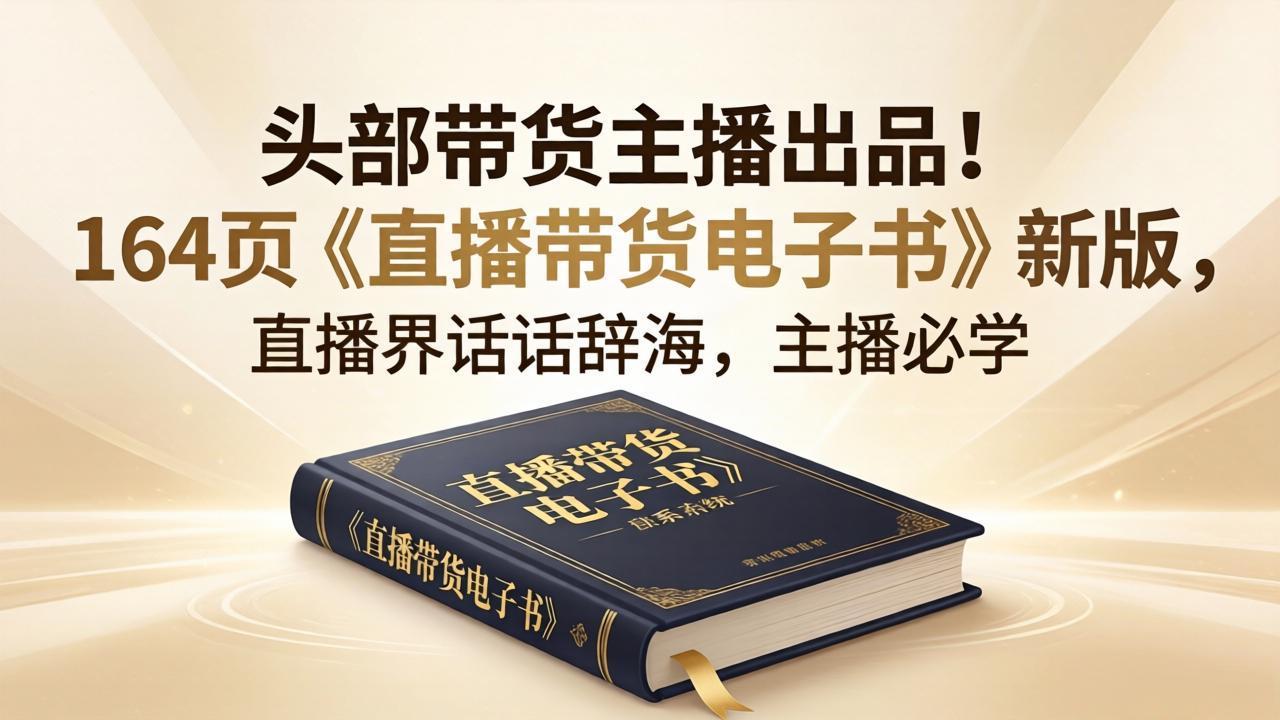 头部带货主播出品!164页《直播带货电子书》新版,直播界话术辞海,主播必学-网创资源地