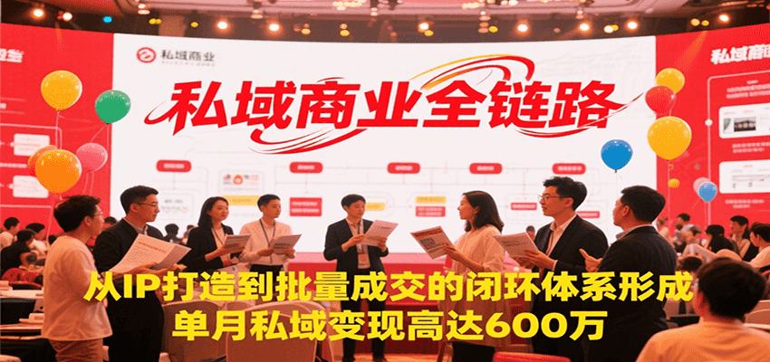 私域商业全链路,从IP打造到批量成交的闭环体系形成,单月私域变现600万-网创资源地