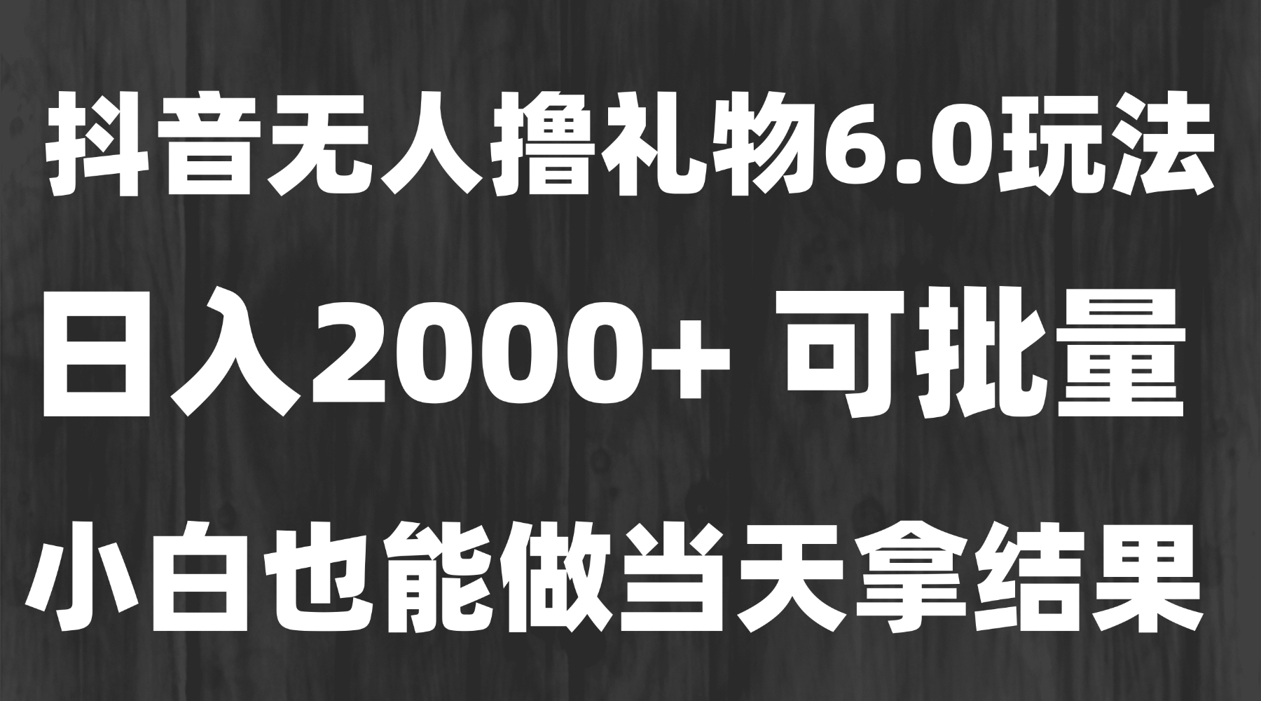 最新风口暴力撸金技术，无人撸礼物，长期稳定 一天收益2000+，小白当天…-网创资源地