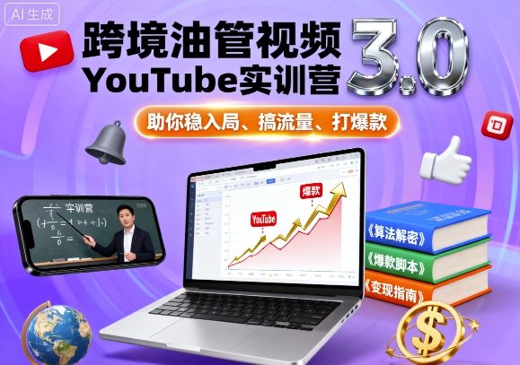 跨境油管视频YouTube实训营3.0,助你稳入局、搞流量、打爆款-网创资源地