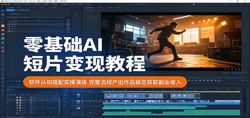零基础AI短片变现教程：软件认知搭配实操演练，完整流程产出作品稳定获取副业收入-网创资源地