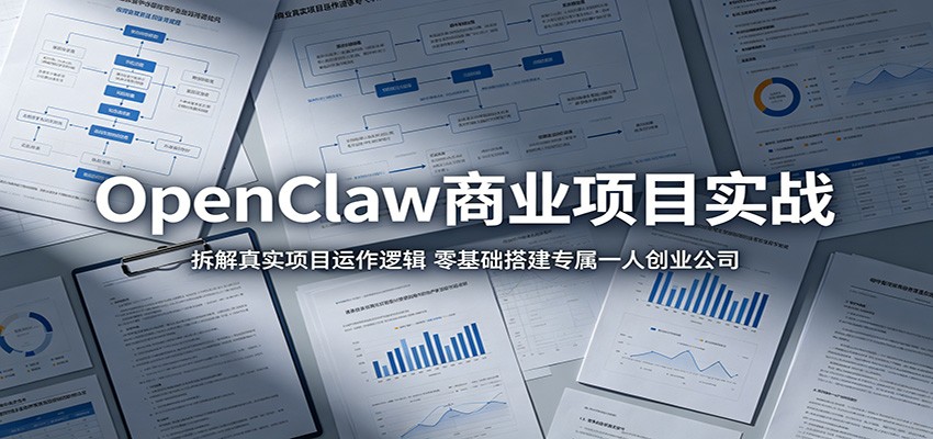 OpenClaw商业项目实战：拆解真实项目运作逻辑，零基础搭建专属一人创业公司-网创资源地