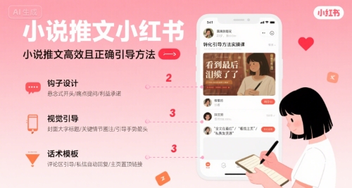 小说推文小红书高转化引导方法实操课,小说推文高效且正确引导方法-网创资源地