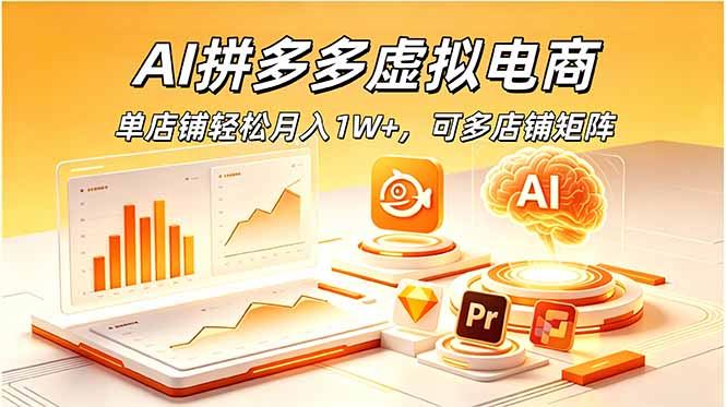 AI拼多多虚拟电商,单店铺轻松月入1W+,可多店铺矩阵-网创资源地