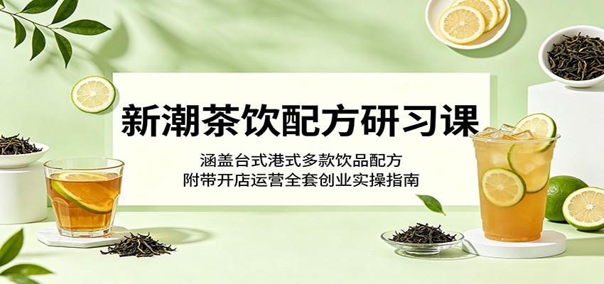 新潮茶饮配方研习课:涵盖台式港式多款饮品配方,附带开店运营全套创业实操指南-网创资源地