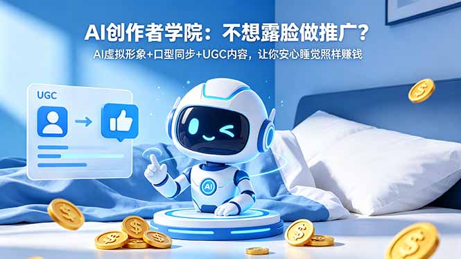AI创作者学院:不想露脸做推广?AI虚拟形象+口型同步+UGC内容,让你安心睡觉照样赚钱-网创资源地