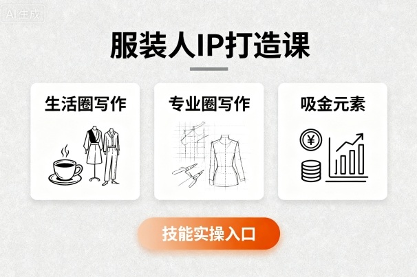 服装人IP打造课,文案创富+生活圈写作+专业圈写作+服装人专属+吸金元素+技能实操-网创资源地