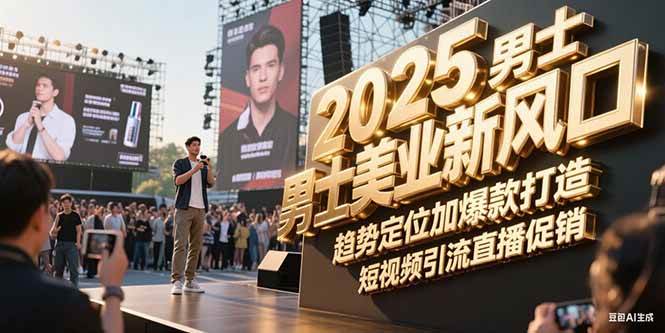 2025男士美业新风口,趋势定位加爆款打造,短视频引流直播促销-网创资源地