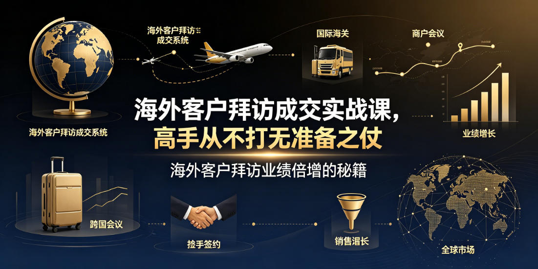 海外客户拜访成交实战课,高手从不打无准备之仗,海外客户拜访业绩倍增的秘籍-网创资源地