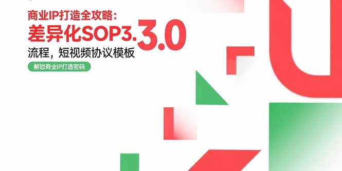 商业IP打造全攻略:差异化SOP3.0流程,短视频协议模板,婚恋项目实战案例-网创资源地