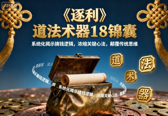 《逐利》道法术器18锦囊,系统化揭示搞钱逻辑,浓缩关键心法,颠覆传统思维-网创资源地