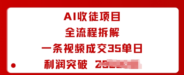 AI收徒项目全流程拆解一条视频成交35单日利润突破1k+-网创资源地