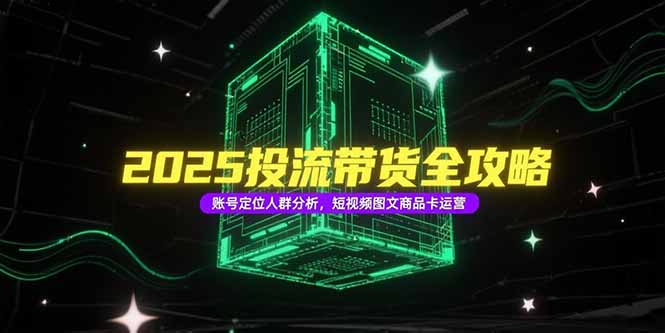 2025投流带货全攻略,账号定位人群分析,短视频图文商品卡运营-网创资源地