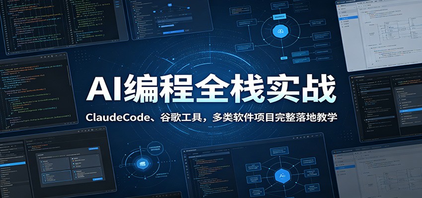 AI编程全栈实战：ClaudeCode、谷歌工具，多类软件项目完整落地教学-网创资源地