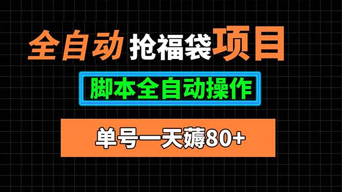 全自动抢福袋项目,单号一天80+脚本全自动操作-网创资源地