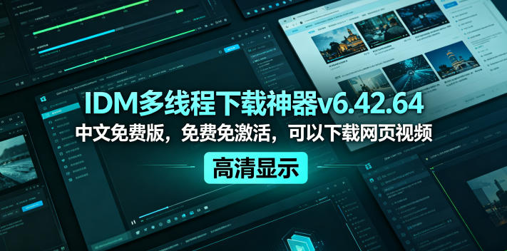 IDM多线程下载神器v6.42.64中文免费版,免费免激活,可以下载网页视频(例如飞书文档内的视频)-网创资源地