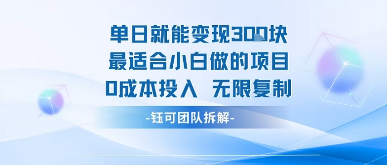 单日就能变现3张最适合小白做的项目0成本投入 无限复制-网创资源地