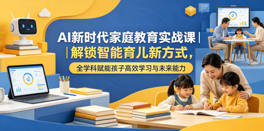 AI新时代家庭教育实战课|解锁智能育儿新方式,全学科赋能孩子高效学习与未来能力-网创资源地