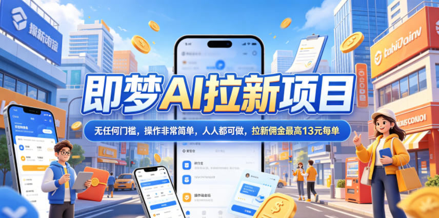 2026年即梦AI拉新项目最新玩法，无任何门槛，操作非常简单，人人都可做，拉新佣金最高13米每单(更新6月24日)-网创资源地